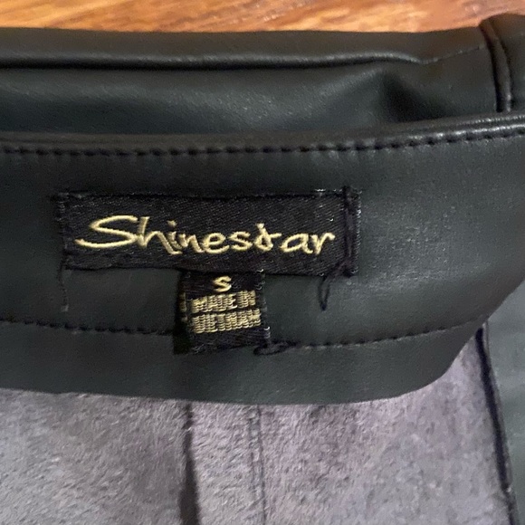 Shinestar -  Black Faux Leather Mini Skirt - Picture 3 of 5